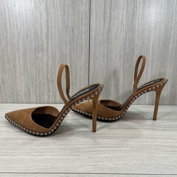 Alexander Wang Rina Calf Brown Suede Heels - Picture 7 of 12